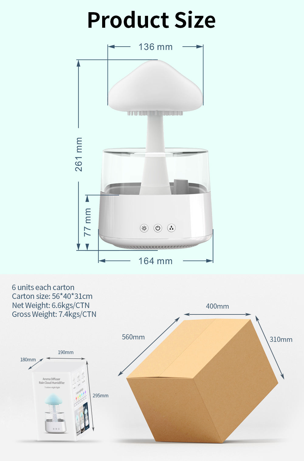 Mushroom Rain Humidifier